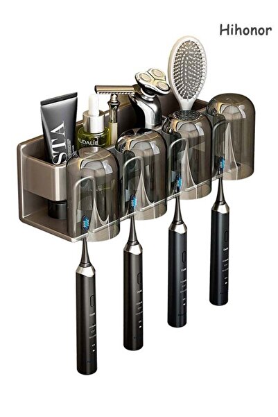 Arabest Toothbrush Holder Wall Mount,4 Slot with 4 Cups,Self-Adhesive,Drill-F...