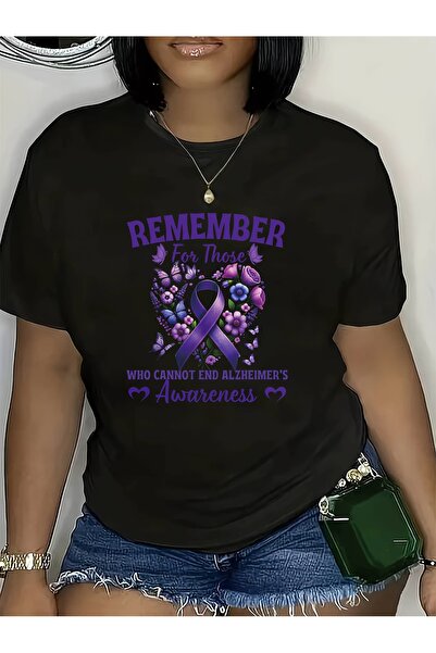 212Wear تي شيرت نسائي بتصميم "Remember Those Who Cannot End Awareness" - تصمي...