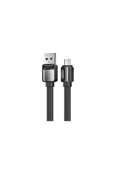 Remax Πλεγμένο / Επίπεδο Καλώδιο USB 2.0 σε micro USB Μαύρο 1μ (RC-154M)