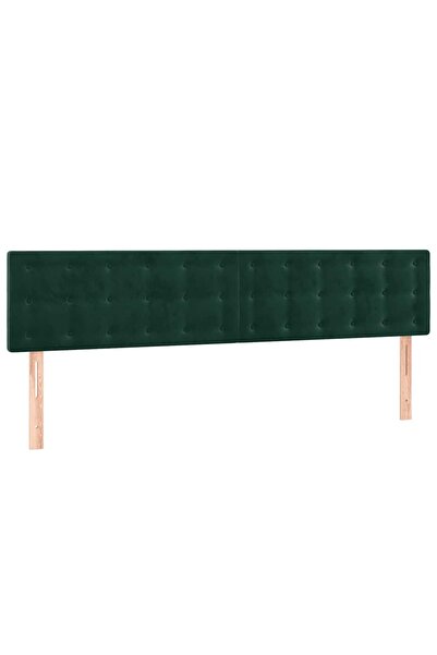 vidaxl Tăblii de pat, verde închis, 200x5x78/88 cm, catifea