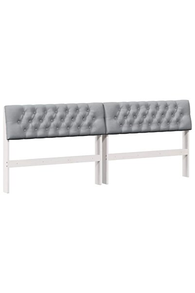 vidaxl Tăblie tapițată Gri deschis 200 cm Lemn de pin masiv