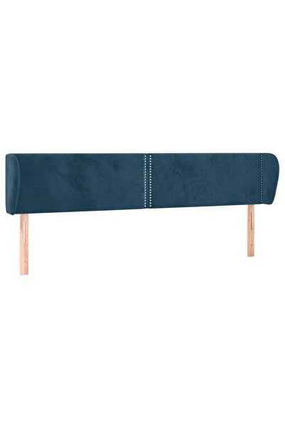 vidaxl Tăblie pat cu aripioare albastru închis 203x23x78/88 cm catifea