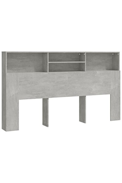 vidaxl Tăblie de pat cu dulap, gri beton, 180x19x103,5 cm