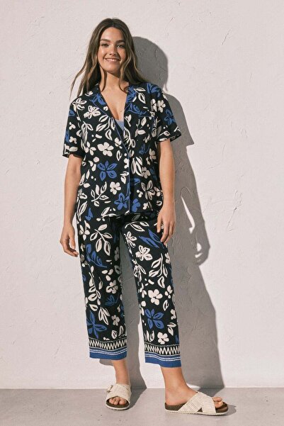 Women'secret Blue Floral Classic Capri Pyjamas