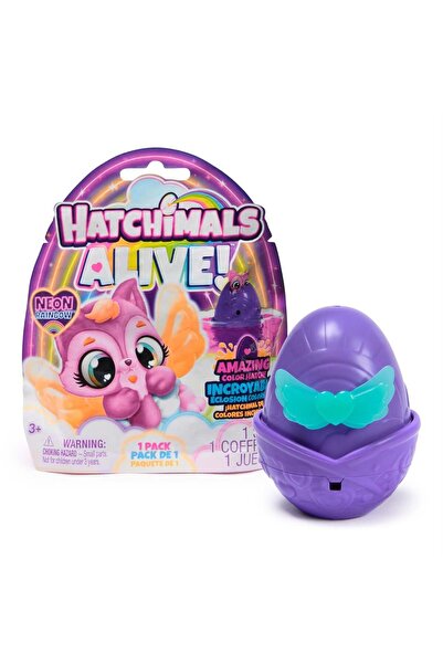 Hatchimals Figurina surpriza, Hatchimal, Alive Neon Rainbow, 6072752