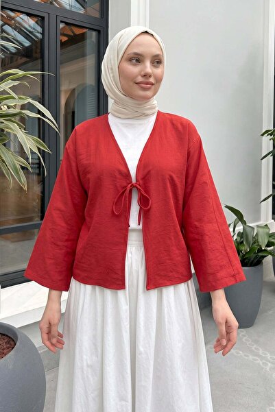 zenne Rope Laced Kimono 2362 - Red