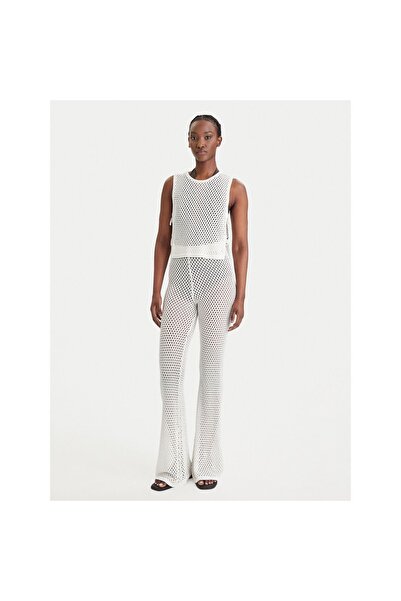 Guess Pantaloni de damă din material textil E6GB05Z5632 Alb