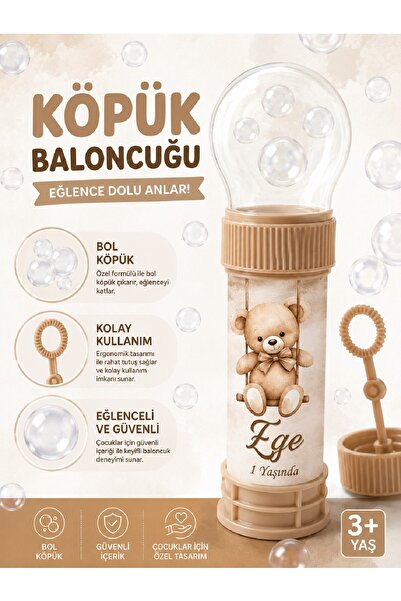 Bkmc Kişiye Özel İsim Baskılı Köpük Baloncuk Bubble Oyuncağı Doğum Günü Parti...