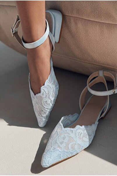 I Love Shoes حذاء جوفيل بيبي بلو دانتيل نسائي بكعب عالٍ