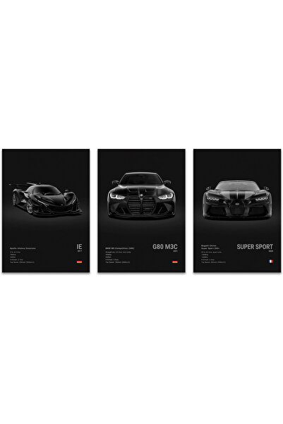 ALAYRA International Vintage Racing Car Posters 40x60 cm Set of 3