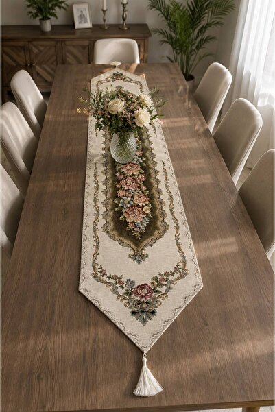 Yeshome Collection Tapiserie Royal Bouquet Şönilli 35X170 cu ciucuri pentru m...