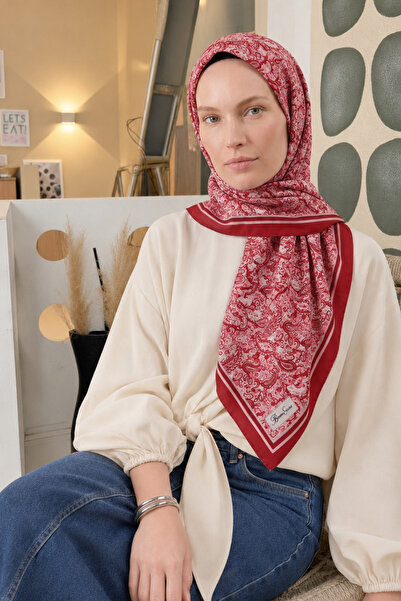 BONASERA EŞARP Women's Scarf Cotton Patterned Casual 95X95 cm