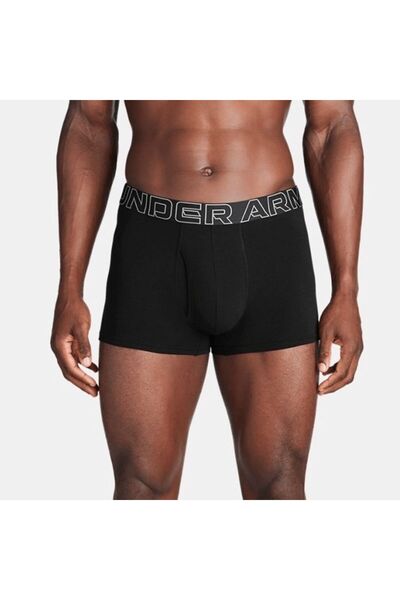 Under Armour 1383891 Βαμβακερό Μονόχρωμο Σετ 3 τεμαχίων Μαύρα Ανδρικά Μποξεράκια