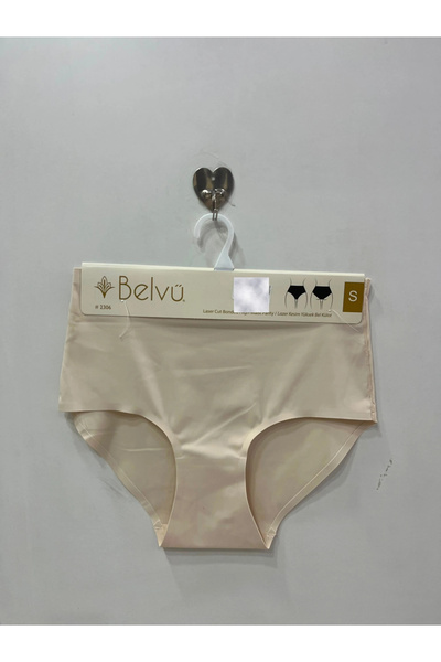 Belvü High Waist Laser Cut Kilot - Sand Beige