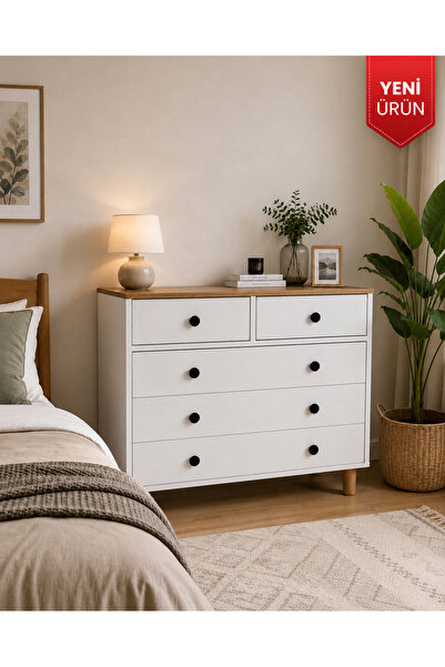 BY HS SE DESİNG MOBİLYA & TASARIM Artwood Şifonyer 5 Çekmece Bohem Ayaklı Ant...