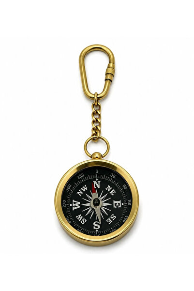 Twin Store Brass Compass Keychain Nı023