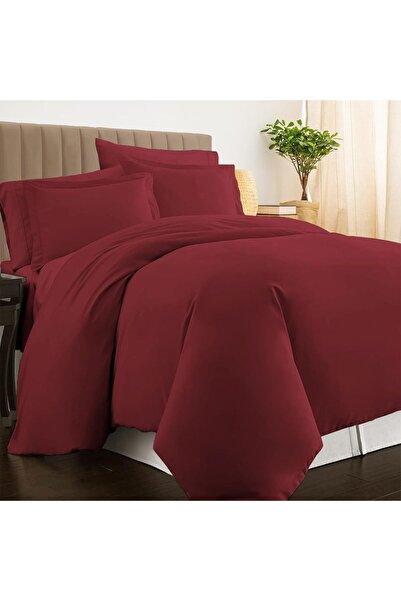 PIZUNA Luxury 100% Cotton Double Duvet Cover Set 200x200 cm Rio Red, 800 Thre...