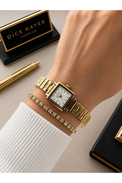 Dice Kayek Premium Vintage Women's Wristwatch Gold Steel Cord 5 Atm Water Res...