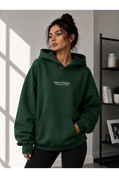 TREND EMMODA سويت شيرت نسائي بقلنسوة كبير الحجم مطبوع من PRETTI STUDIOS
