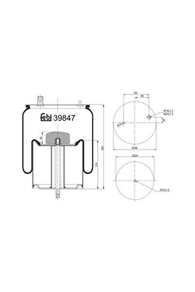 FEBI BILSTEIN Perna de Aer Spate (diametru: 225/286mm) Rvi C D D Access Magnu...