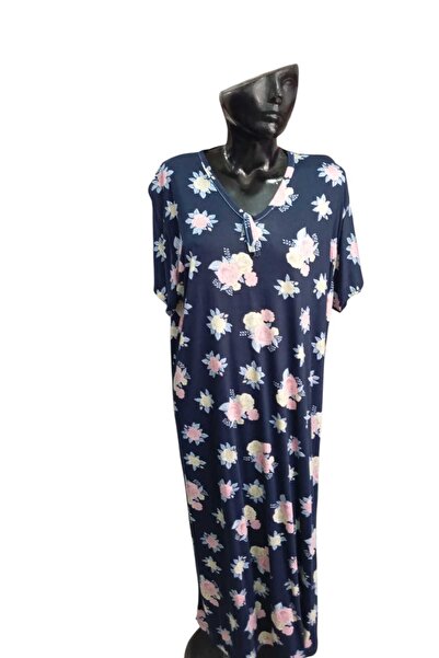 STAR CİTY V-Neck Short Sleeve Combed Cotton Dress