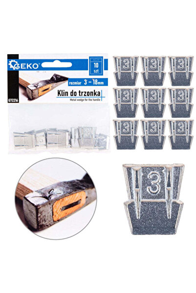 GEKO Set de pene de despicare, mărimea 3, 10 elemente, G72216