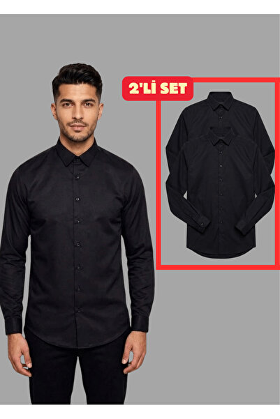 NACAR STORE 2-paket muških uskih majica dugih rukava, koja upijaju znoj, proz...