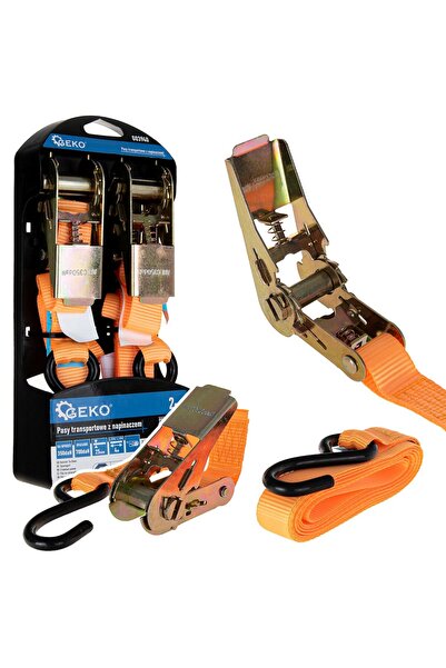 GEKO Set de 2 curele de transport, 4 m x 25 mm, capacitate maximă 400 kg, G03940