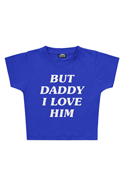 3 ROPE But Daddy I Love Him Printed Crop Baby Tee