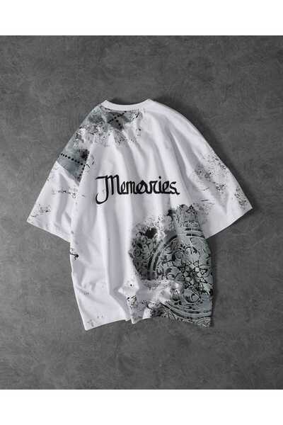 bellanova Unisex πολύχρωμο μπλουζάκι με στάμπα Oversize Streetwear Άνετη εφαρ...