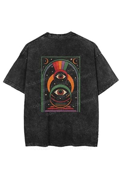 classy moda Unisex Colorful Oversize Printed T-Shirt Streetwear Comfortable F...