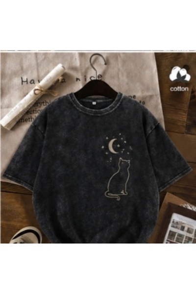 bellanova Unisex πολύχρωμο μπλουζάκι με στάμπα Oversize Streetwear Άνετη εφαρ...