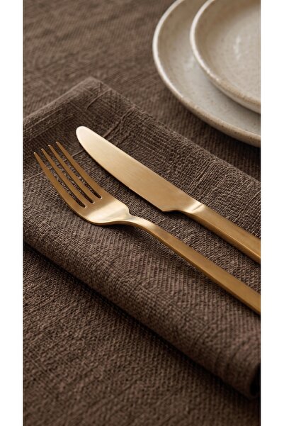 Dokuar Linen Textured Modern Plain Polyester 6-Piece Seamless Fabric Napkin &...