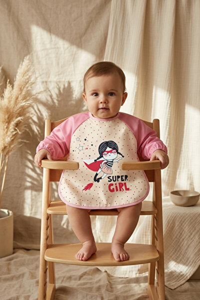 eco port Super Girl Patterned Liquid-Proof Long Sleeve Baby Food and Activity...