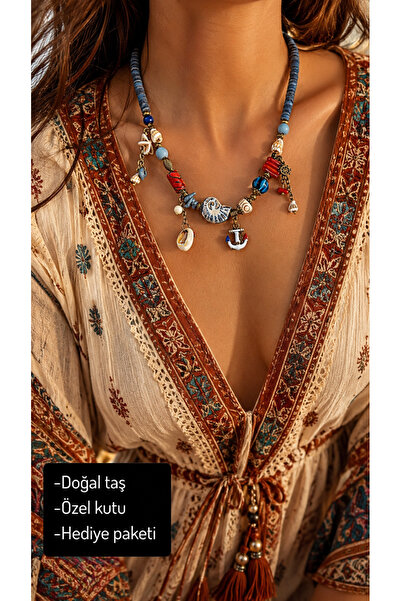 HER ŞEY NOTA www.herseynota.com Natural Stone Sea Breeze Design Necklace – Ne...