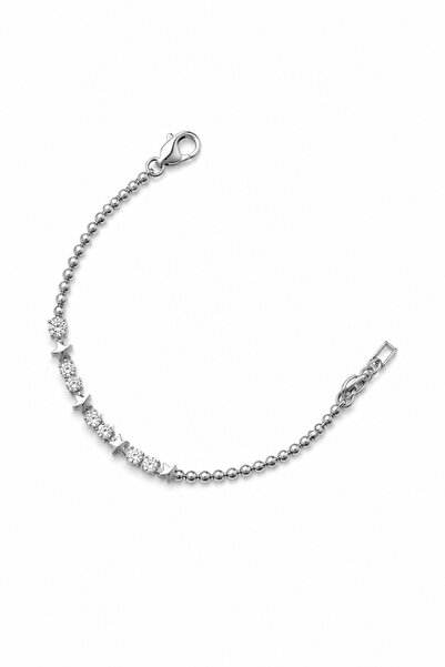Balenbi Jewelry Silver Color Star Figured Zircon Stone Ball Chain Stainless S...