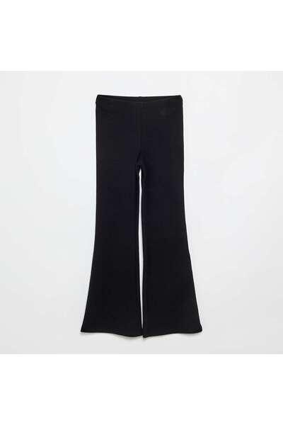 KIABI Ribbed flare leggings BLACK