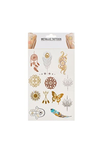 OEM Tatuaje temporare autocolante Boho metalizate, 12 bucăți – schimbare rapi...