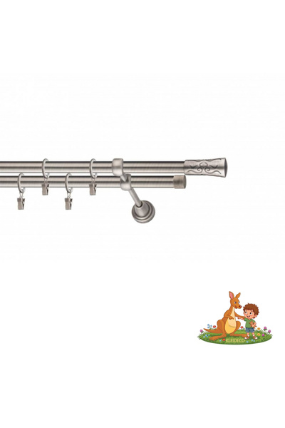 KLEIDECO Galerie dubla perdea ALASKA, Metal, Diametru 19 mm, Capete TANAINA, ...