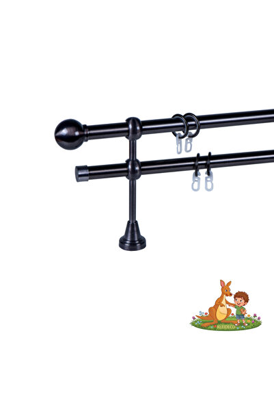 KLEIDECO Galerie dubla perdea AUSTRALIA, Metal, Diametru 19 mm, Capete SIDNEY...
