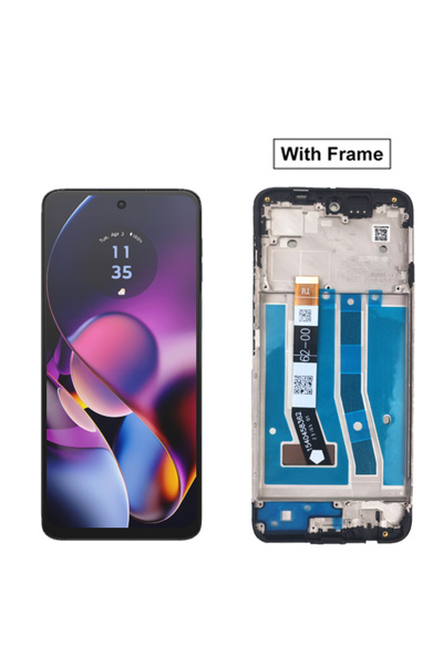 Choice شاشة عرض جديدة مع إطار لهاتف موتو G54، شاشة LCD تعمل باللمس مع محول رق...