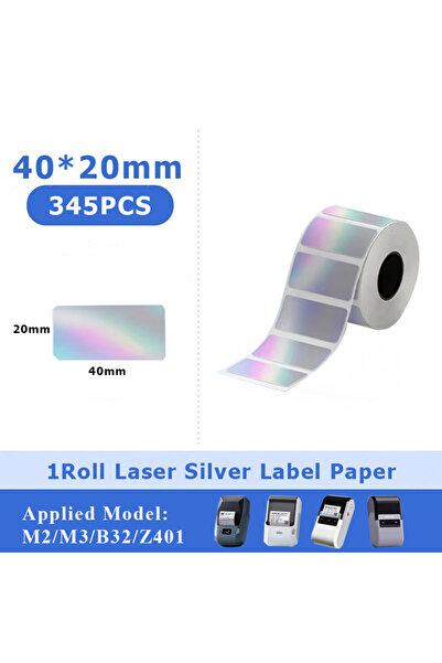 Choice3 40x20mm NIIMBOT M2/M3/B32/Z401 Laser Silver Heat Thermal Transfer Lab...