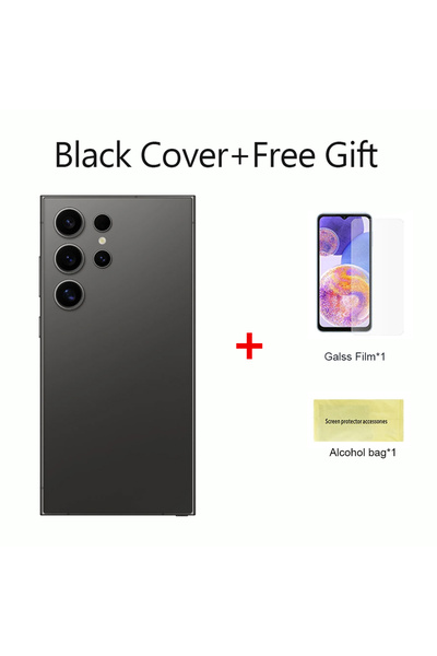 Choice For S24 Ultra Black For S24 Ultra/S24U Battery Back Cover 3D Glass Pan...