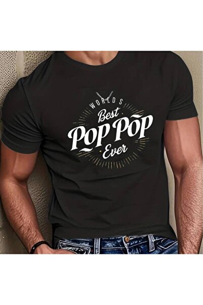 01THEONE Men's Summe Tee Featuing The Slogan 'Wold's Best Pop Pop' Comfotable...