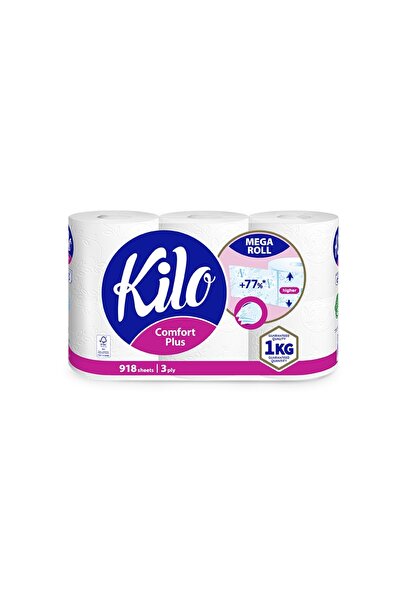 kilo Hârtie igienică Confort, 3 straturi, 6 role
