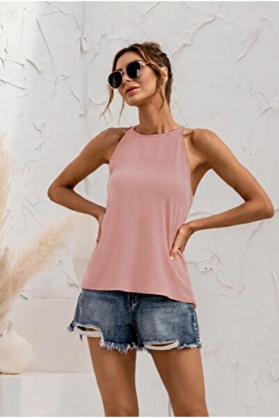 DRESSIFY WOMEN’S FASHION Γυναικεία Αμάνικη Μπλούζα Τοπ με Λεπτομέρεια στην Πλάτη