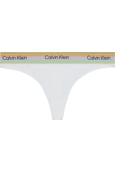 Calvin Klein Kadın Marka Logolu Beyaz Tanga