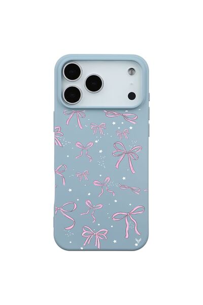 Casen iPhone 17 Pro Bebe Mavisi Ribbon Stars Kamera Korumalı Premium Renkli S...