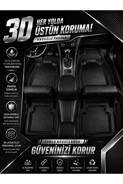 MODxAUTO TÜM ARAÇLAR İLE UYUMLU UNİVERSAL HAVUZLU PASPAS 3D PREMİUM A+