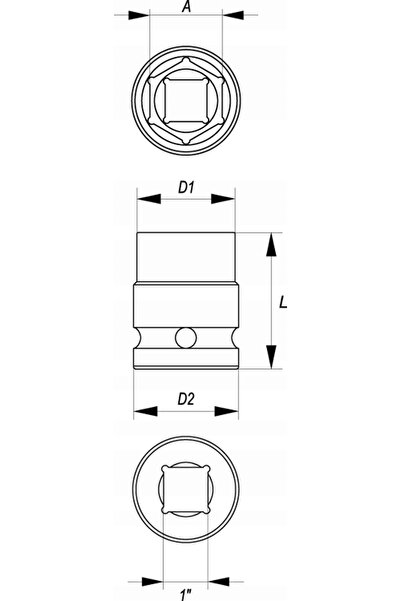 yato YT-1194 BIT DE IMPACT SCURT FOSFAȚAT 1 INCH 41 MM AS-DRIVE
